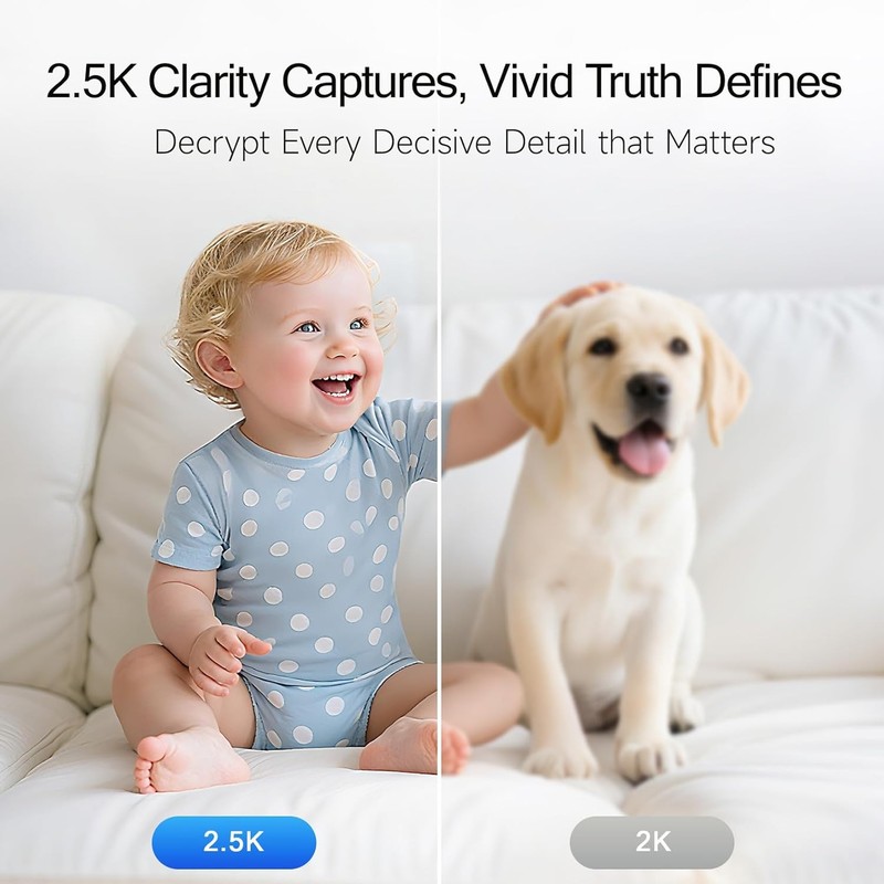2.5K Indoor Camera 2 Pack Free AI Pet Cry Detection Pan Tilt gallery