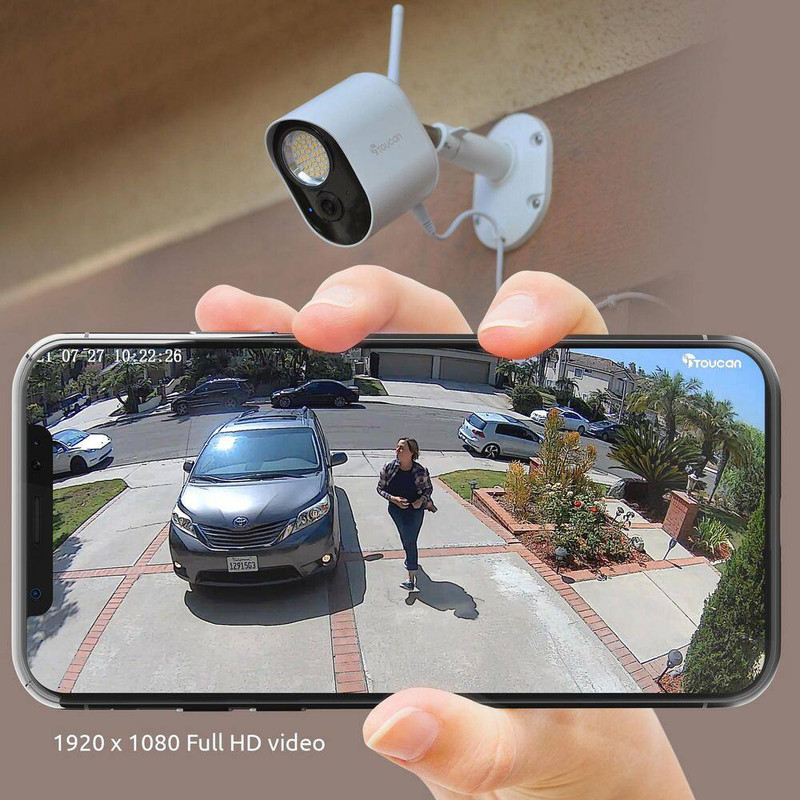 Wi-Fi Li-Ion 1080P Plug-In Floodlight Security Camera with No Monthly Fee Requir gallery