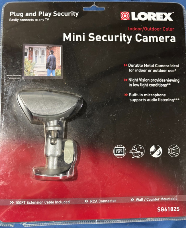 Lorex SG6182S Mini Security Camera Indoor/Outdoor Color Camera w Night Vision