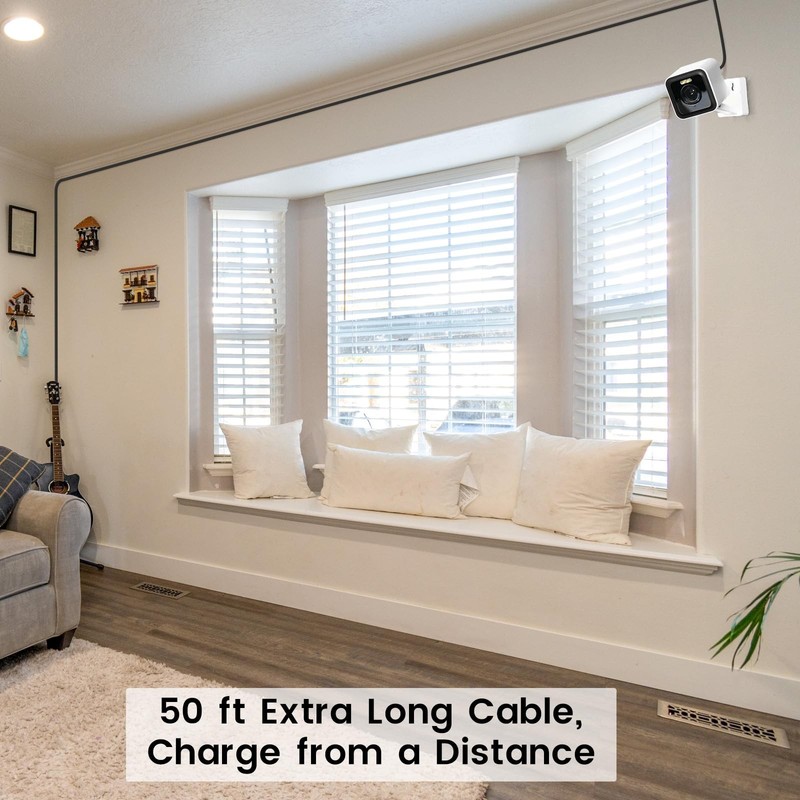 50 ft Extension Cable for Wyze Cam Pan v3, Wyze Cam v4, Wyze OG, Wyze Cam v3 ... gallery
