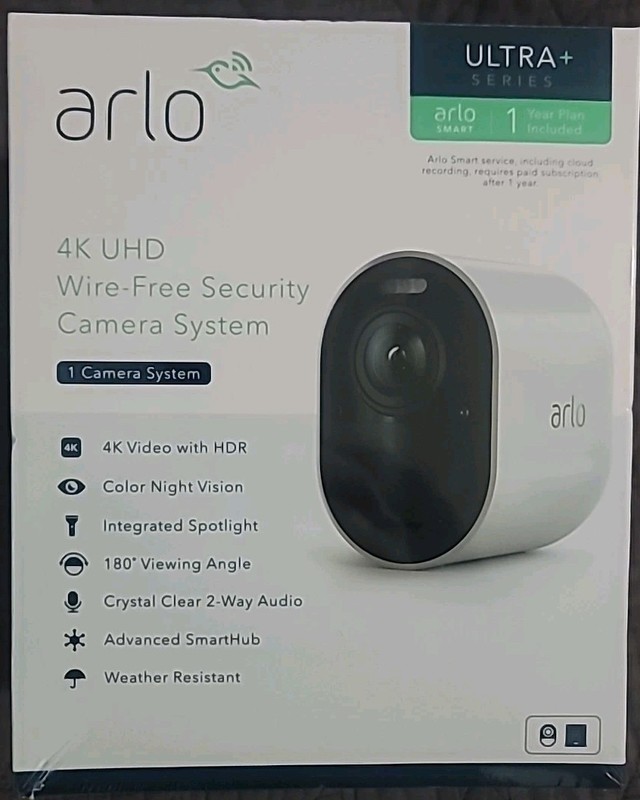 Arlo Ultra 4K UHD Wire-Free Security 1 Camera, Video w/HDR #VMS5140-100NAS BNIB