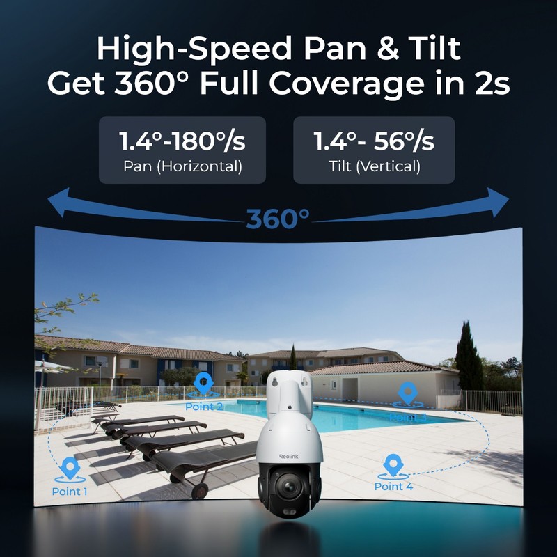 Reolink RLC-823S1 4K 8MP 360° Auto-Tracking PoE Security Camera 24/7 Recording gallery