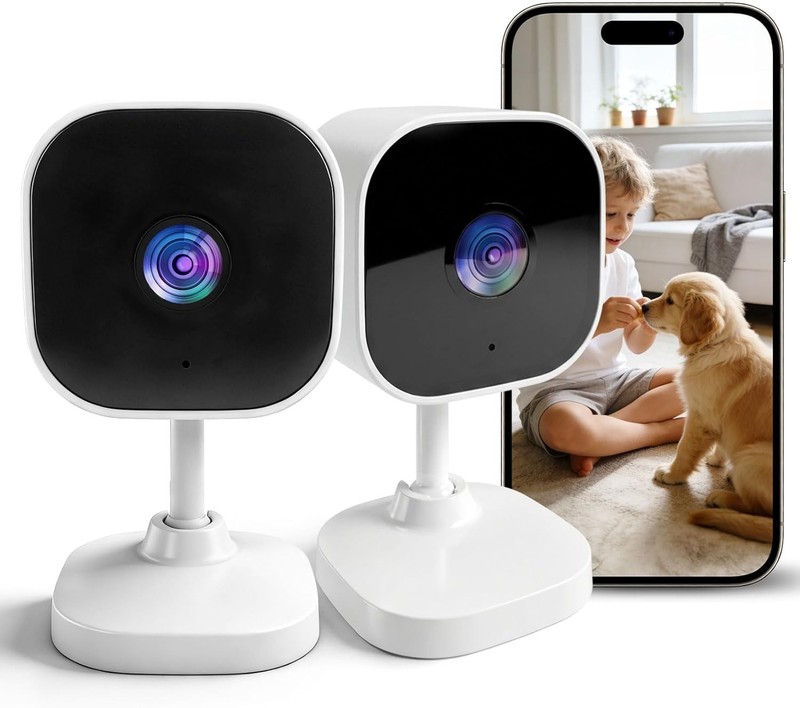 2-Pack 2K HD Home Surveillance Camera with AI Motion Detection & Night Vision gallery