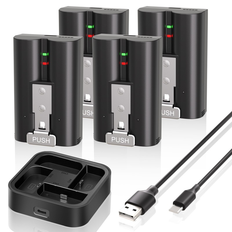 4Pack 7200mAh Rechargeable Battery and Charger Station for Ring Doorbell 2/3/4