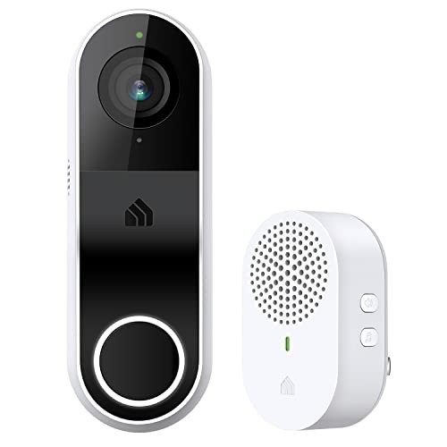 Smart Video Doorbell Camera 2K HD, Hardwired w/Chime, Night Vision, 2-Way Audio, gallery