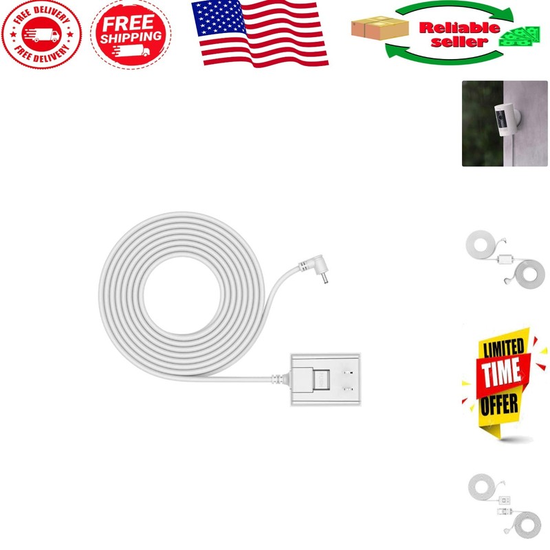 Weather-Resistant Indoor/Outdoor Power Adapter for Stick Up Cam – 14.7 ft Cable