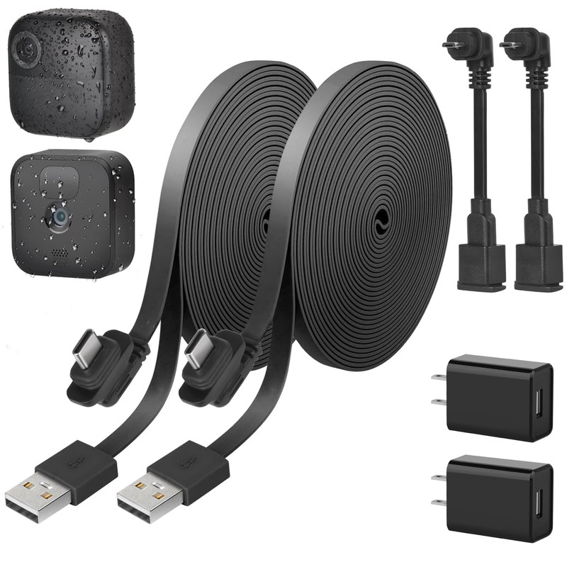 2Pack 30FT Weatherproof Power Cable for Blink Outdoor 4/3 XT XT2 with Adapters gallery