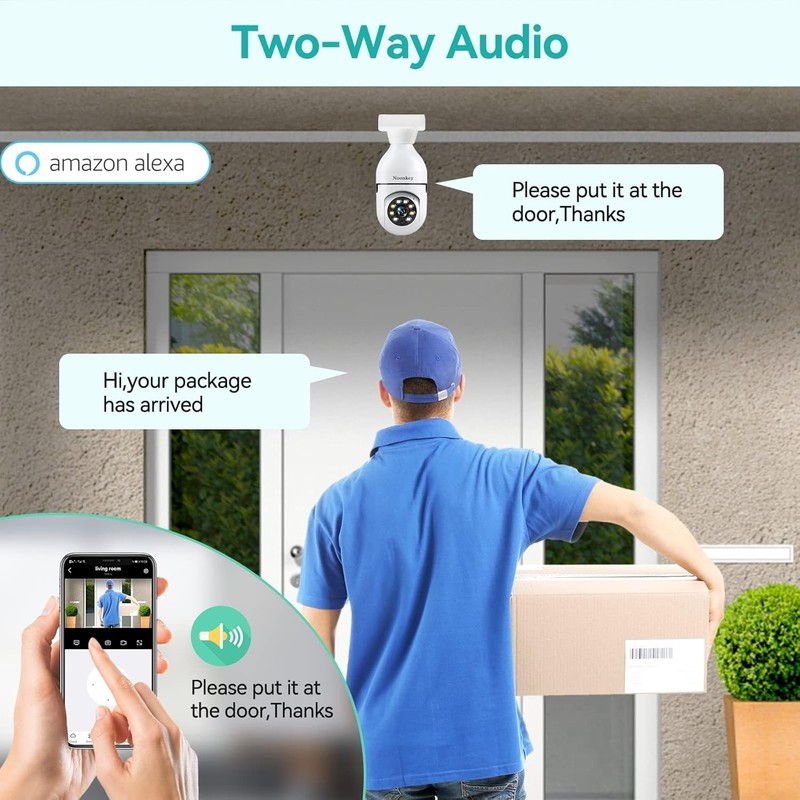 Smart 2K Light Socket Security Camera: Motion Detection & Remote Access via App gallery