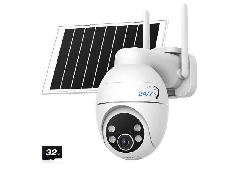 Wifi Security Cameras Wireless Outdoor, Solar Poweredao AOV Pan Tilt with gallery
