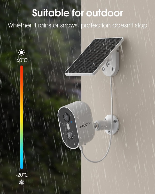 ARCCTV Security Camera Wireless Outdoor, 4MP Recharge Battery Powered WiFi Ca... gallery