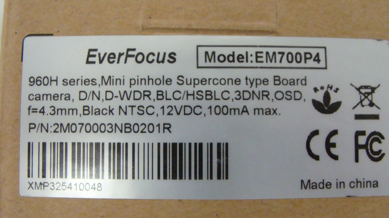 EVERFOCUS EM700P4 indoor Day/Night mini board surveillance camera NEW NOS gallery