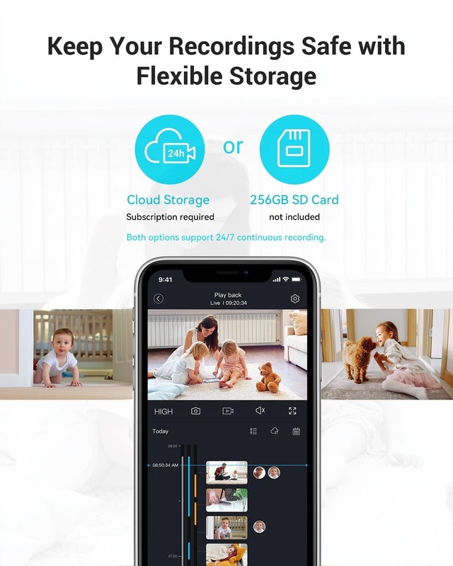 5G Cameras Home Security 2K Pet App 360 PTZ Dual-Band WiFi6 Night Vision gallery