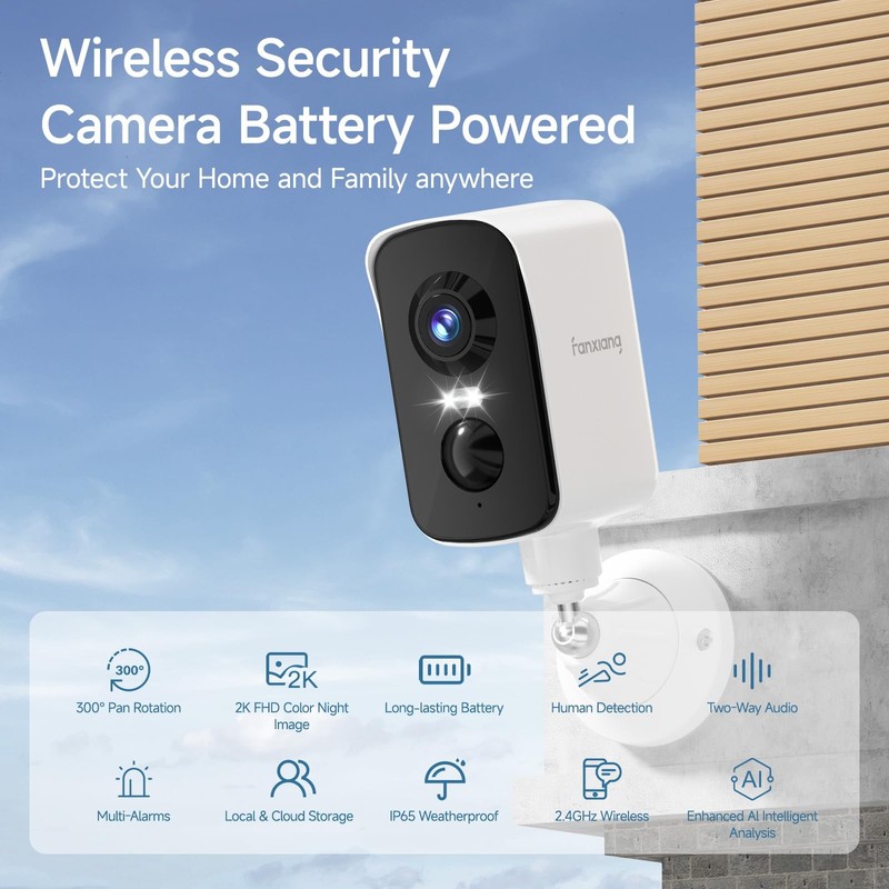2K Magnetic Security Camera Outdoor Wireless Rechargeable Battery Camera WiFi... gallery