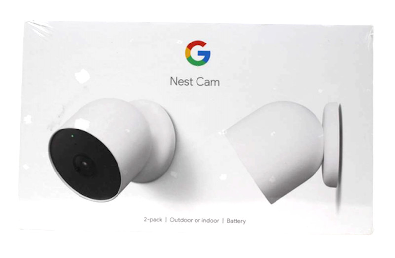 Google Nest Cam Indoor/Outdoor Battery Surveillance Camera Snow Pack of 2