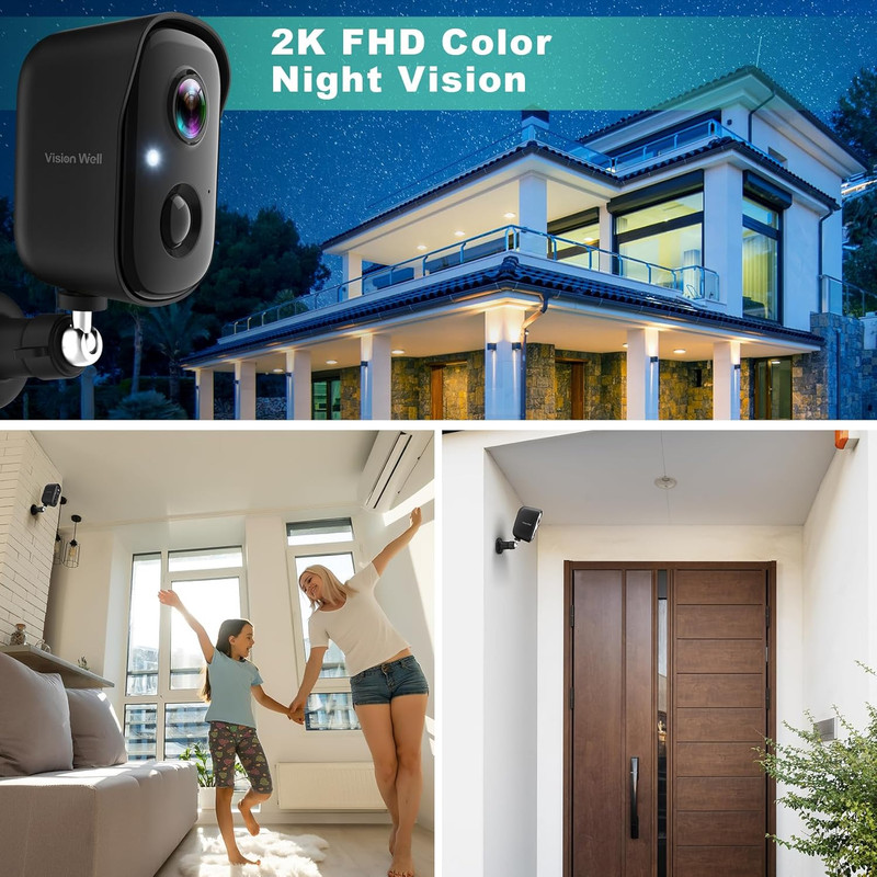Security Cameras Wireless Outdoor, 2K Battery Powered AI Motion Detection Spotli gallery