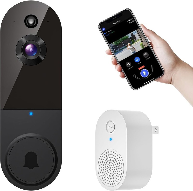Camera Timbre De Puerta HD Wifi Inalambrico Con Camara Audio Y Video Para Casa
