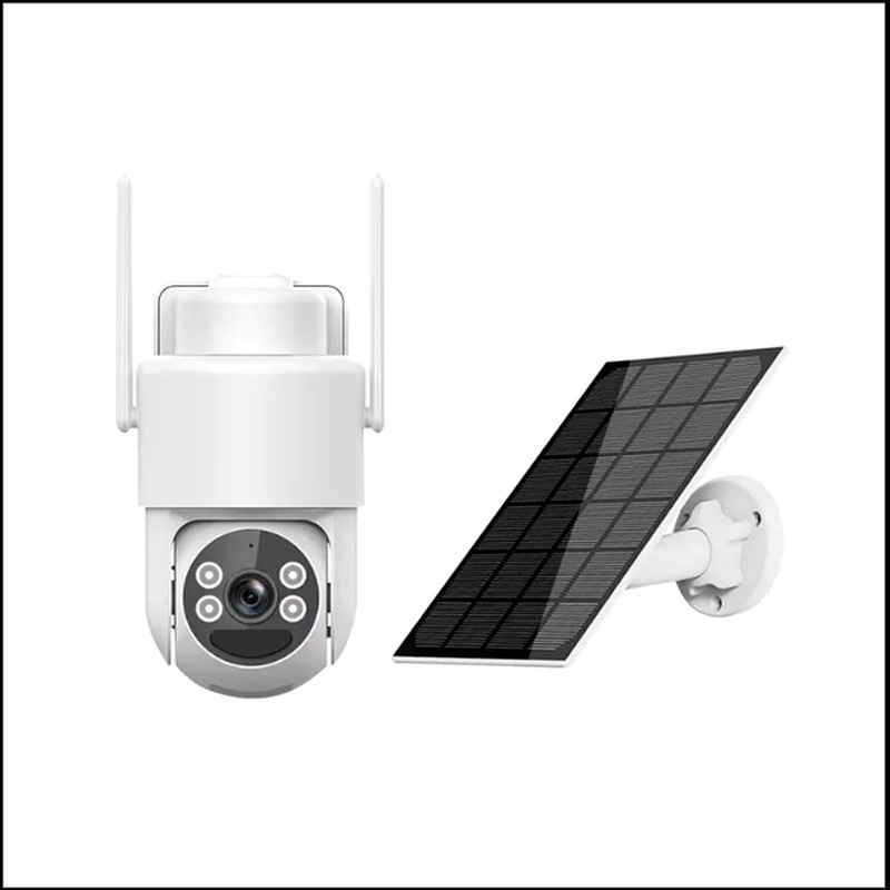 4G LTE Solar Security Camera Outdoor Wireless Battery 32GB SD Card White
