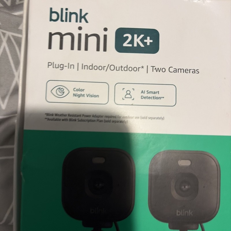 Blink Mini 2K+ Compact Smart Plug In Security Camera Black Color Night Vision gallery