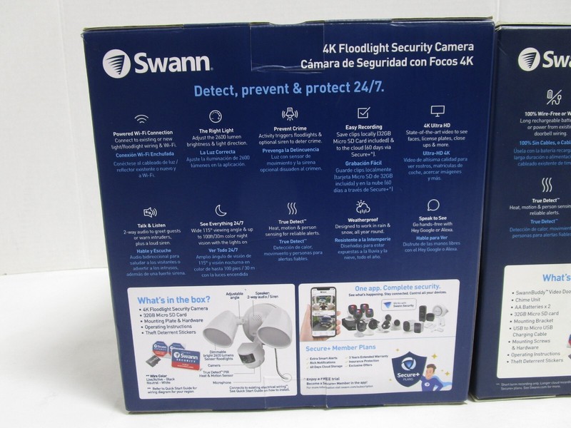 SWANN 4K FLOODLIGHT SECURITY CAM WHITE & SWANNBUDDY VIDEO DOORBELL NEW SEALED! gallery