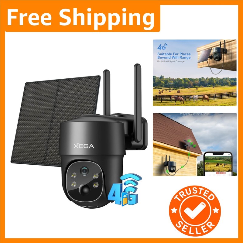 4G LTE Cellular Security Camera Solar with SIM Card,Wireless Outdoor No WiFi …