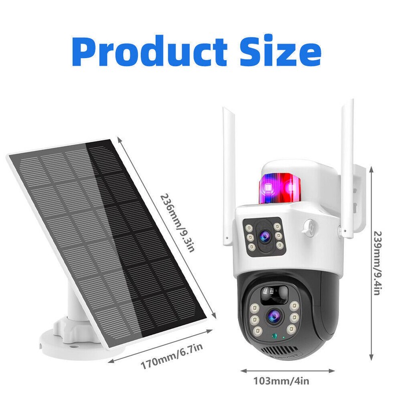 Dual Lens HD 4K WiFi IP Camera Wireless Outdoor CCTV PTZ Home Security IR Cam gallery