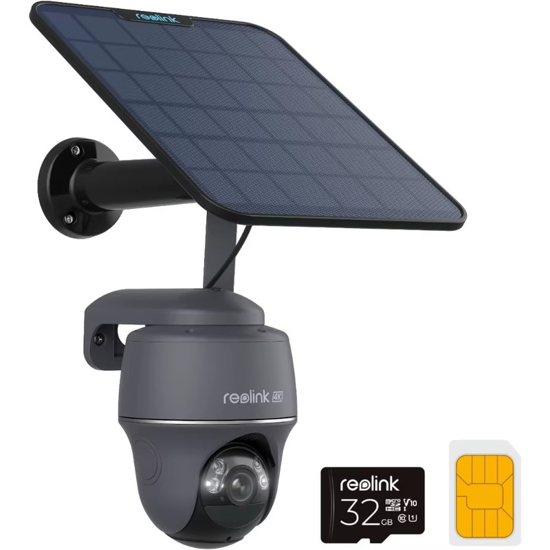4G Lte Cellular Security Camera, 4K No Wifi Solar Powered, Pan Tilt 360° Live Vi