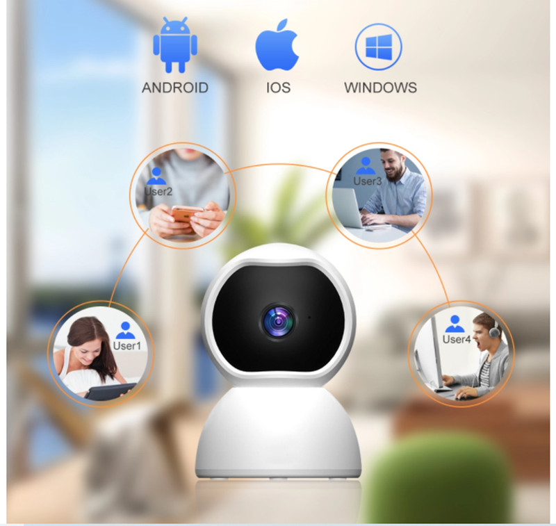 360° Wi-Fi Wireless Security IP Camera 1080 HD Night Vision, Motion Dome Cam gallery