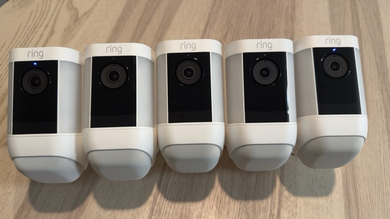 Ring Spotlight Cam Pro, Battery (Latest Version) 5 Cam + Extra Bat Bundle