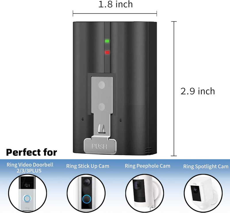 2-Pack 6040Mah Replacement Battery with Charger Station for Ring-Doorbell Camera gallery
