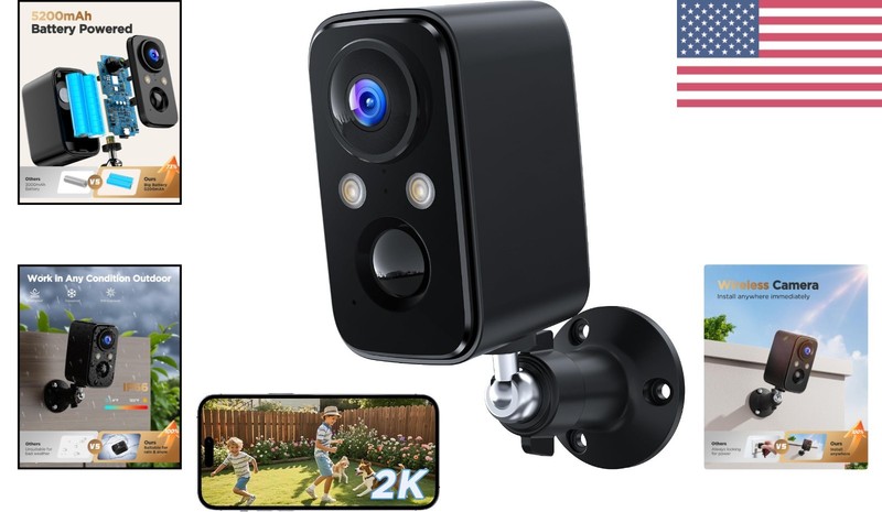 Battery Powered Wireless Security Camera with PIR Motion Sensor & Night Vision gallery