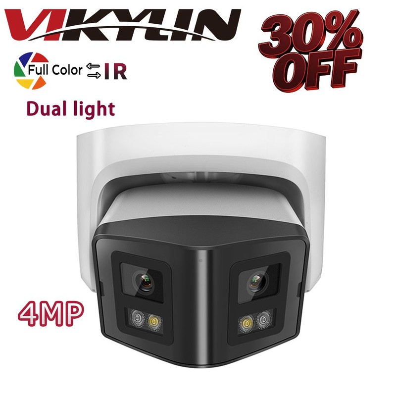 VIKYLIN Full Color+IR 180VIEW POE MIC Viewer Monitor 4MP IP CAMERA audio Outdoor