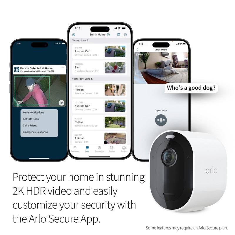 Arlo Pro 5S VMC4460P Camera, 4-Pack, White - Certified Refurbished gallery
