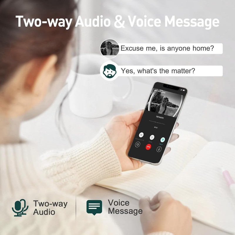 Smart 2K Doorbell Camera with Chime, 2-Way Audio & Instant Alerts - Waterproof gallery