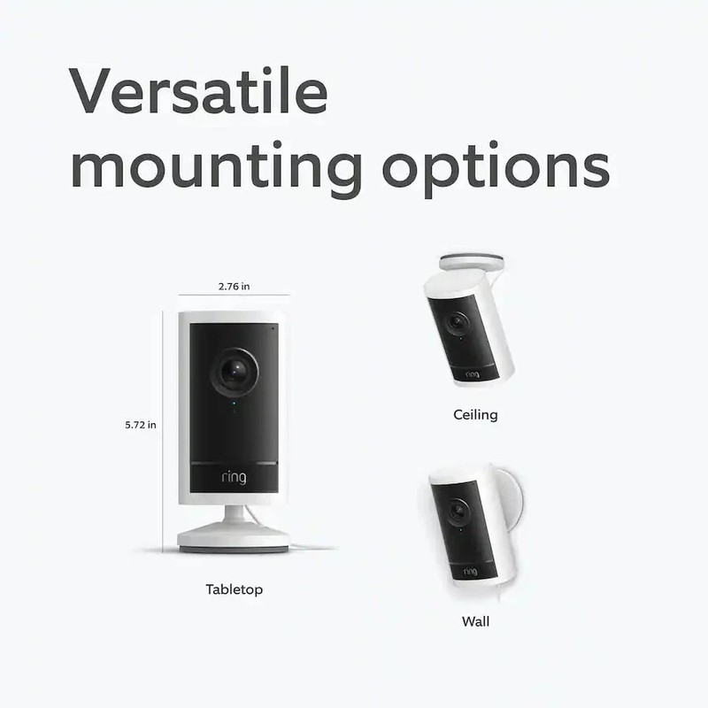Ring Outdoor Cam Pro Retinal 4K Plug-in Security Camera 10x Zoom WiFi 6 (White) gallery