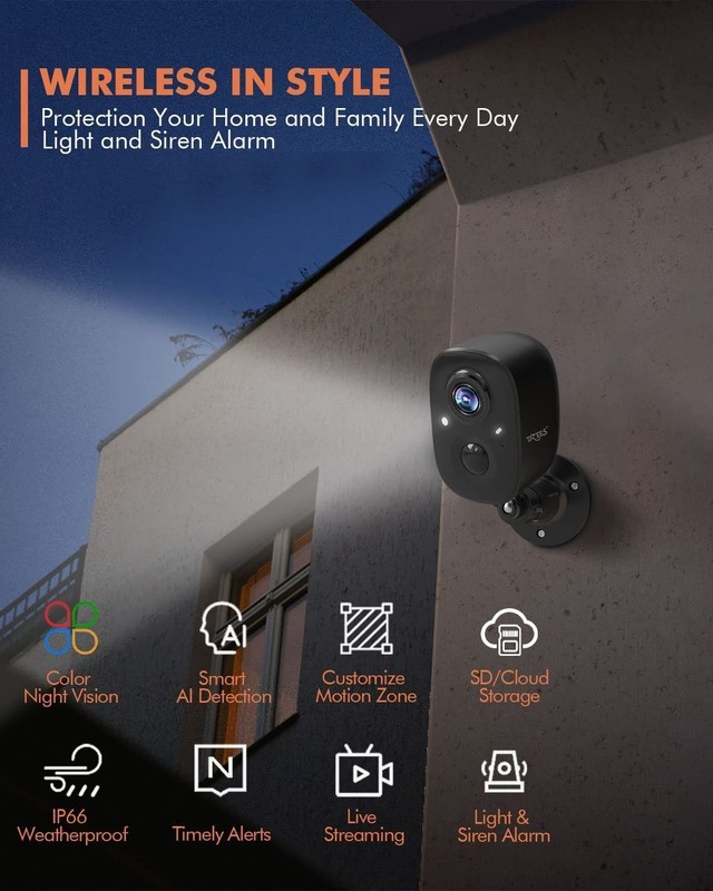 Security Camera Outdoor Wireless - Upgrade 2K 3MP Battery Powered WiFi Outdoo... gallery