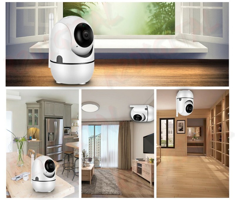 SMART WIFI Surveillance Camera 1080p IPCAM Rotating Infrared Audio gallery