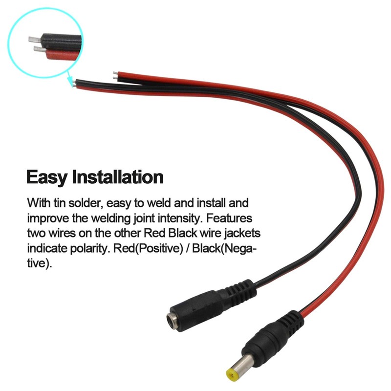10 Pairs 18AWG Male Female Power Connector Cable, 10 5A Pigtail Cable gallery