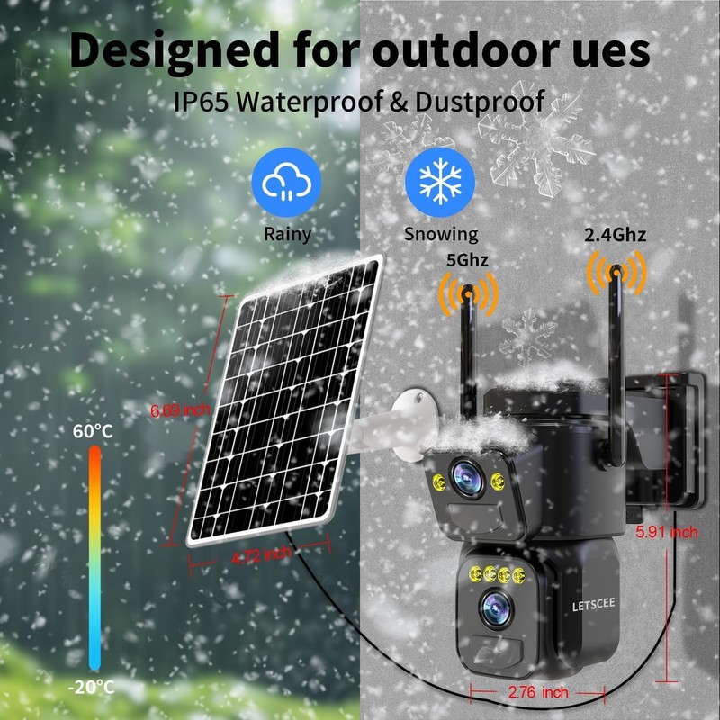 Camara De Seguridad Solar HD Wifi Inalambrica Con Vision Nocturna Para Exterior gallery
