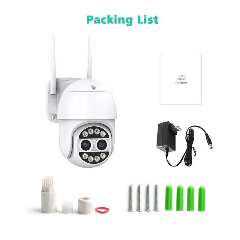 1PC Wifi Security Camera Dual Lens 8X Zoom Outdoor PTZ Surveillance IP Camera gallery