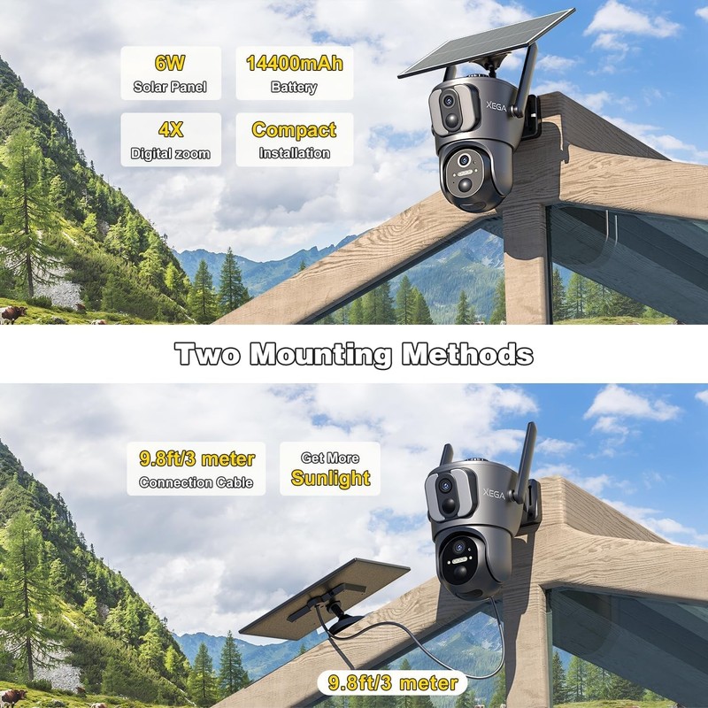 14400mAh Solar-Powered 4G Security Camera - HD Dual Lens for Remote Surveillance gallery
