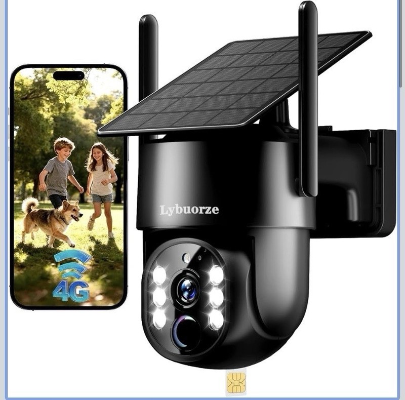 NEW – 4G LTE Cellular Solar Security Camera Outdoor, No WiFi Needed, 4MP HD