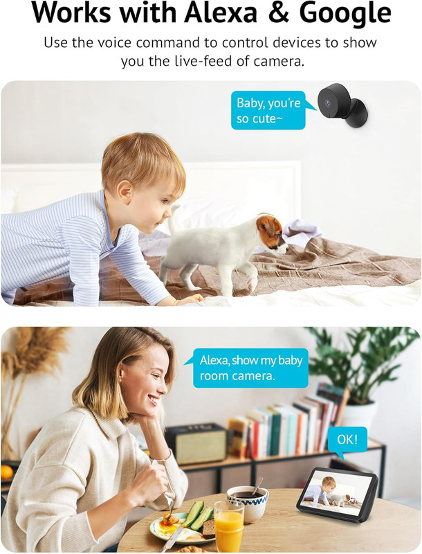 4MP 2K Cameras for Home Security Indoor, 5G& 2.4Ghz Home Security Camera for Bab gallery