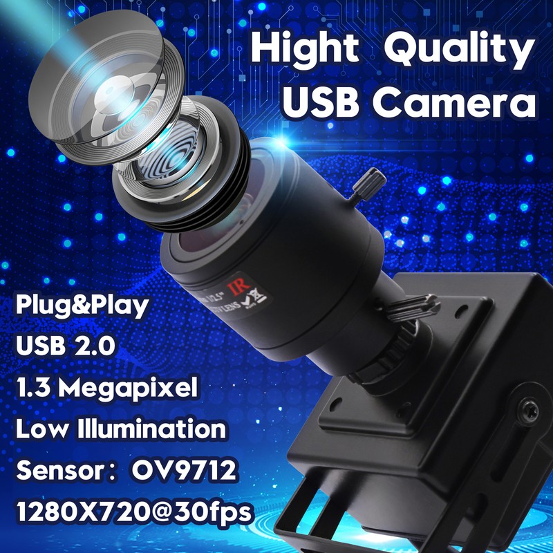 ELP 1.3 Megapixel USB2.0 Webcam w/ 2.8-12mm varifocal lens 960P USB Camera F ATM gallery