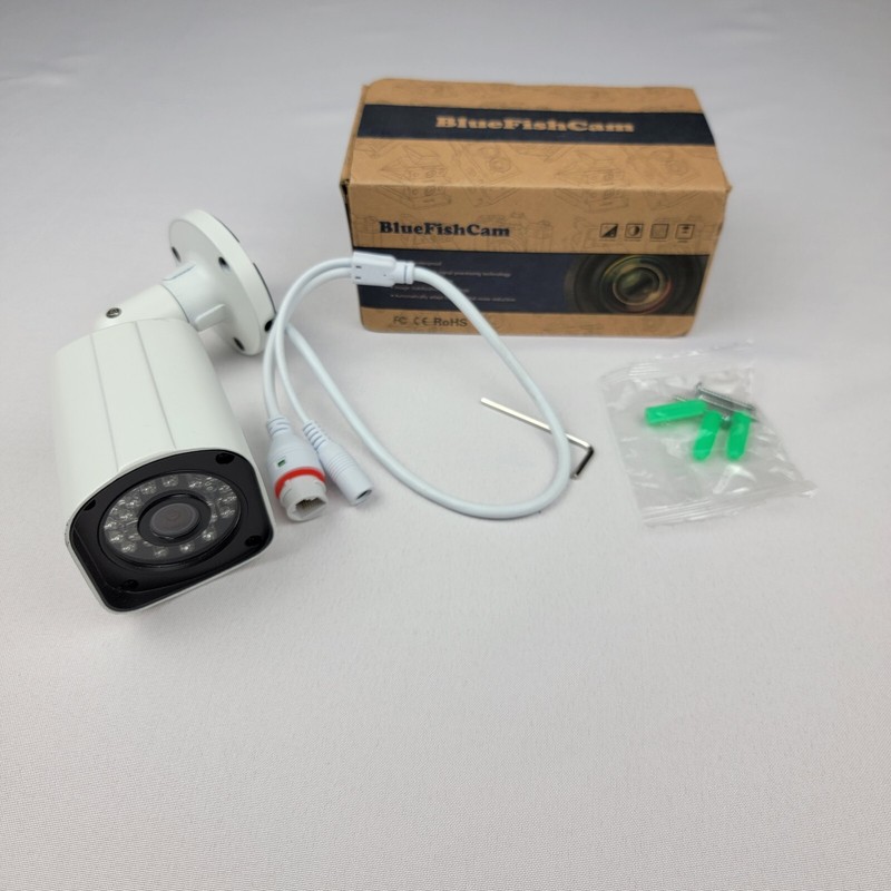 BlueFishCam 4MP PoE Wired IP Camera Outdoor Wide Angle 2.8mm 28 IR LED