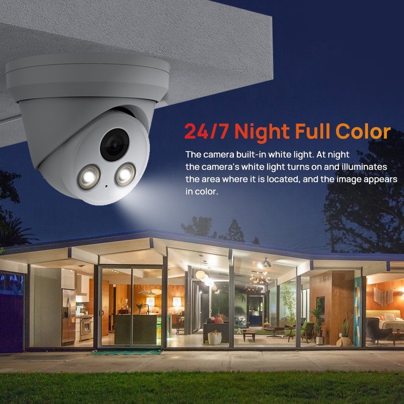Vikylin 4MP 5MP 8MP IP FullColor Security Camera Mic Human Vehicle Detection POE gallery