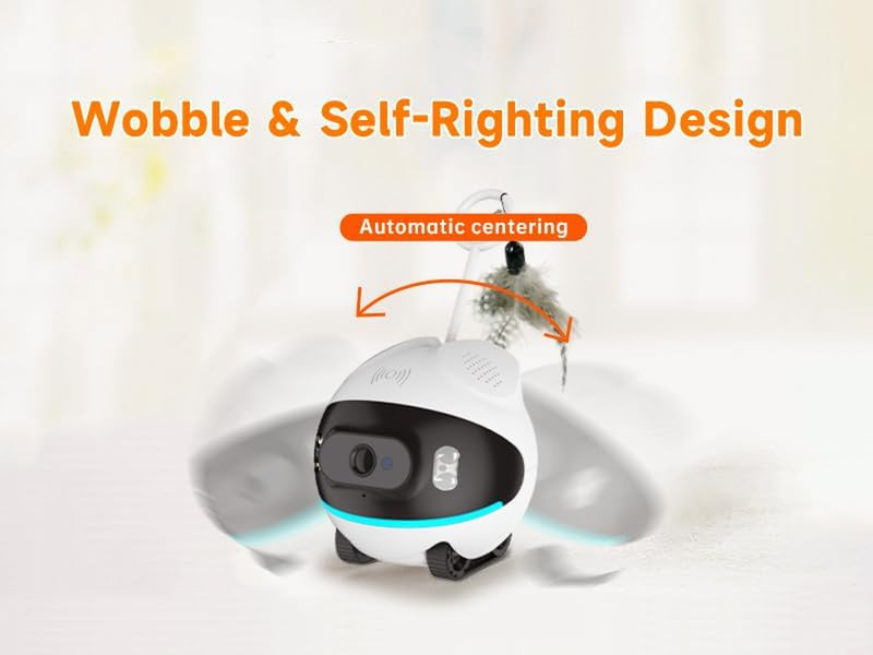 Pet Camera Robot with Cat Teaser: Battery-Operated, Movable with Phone App, 2-Wa gallery