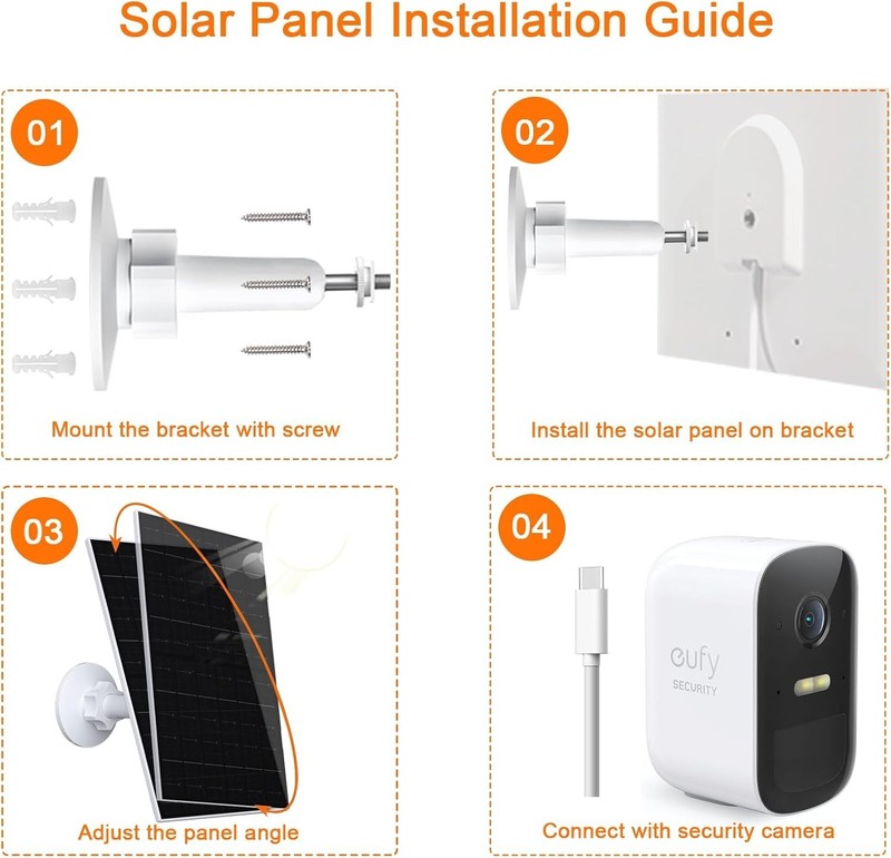 7W Solar Panel Charger for Eufy Security Cameras - Weatherproof & Efficient gallery