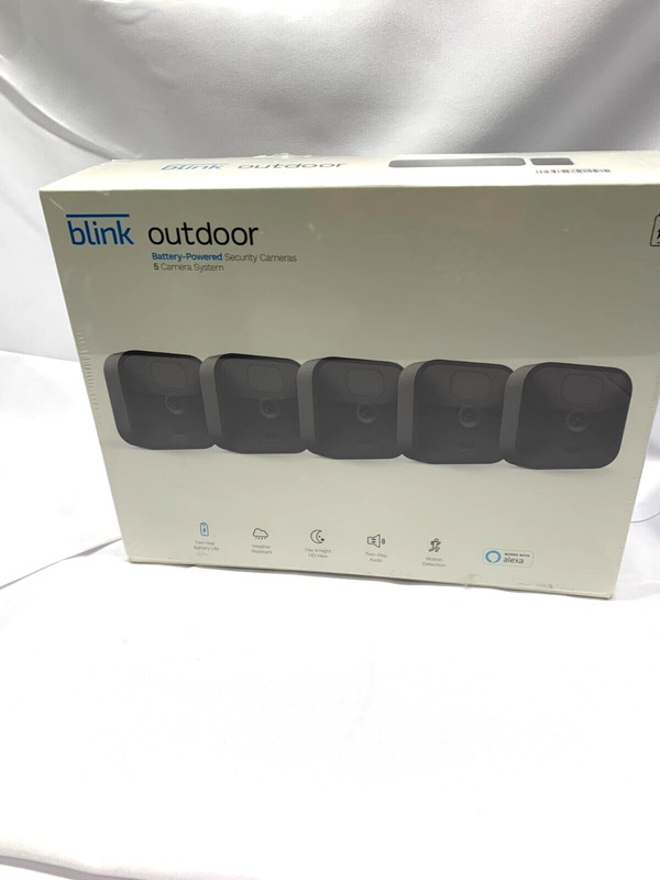 Blink Outdoor Battery Powered Security Cameras-5 Camera System* New-Sealed