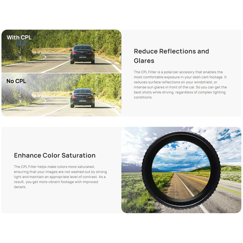 HD Polarizer Filter, Dash Cam CPL Filter Suitable for 70Mai Model A510 A500 A500 gallery