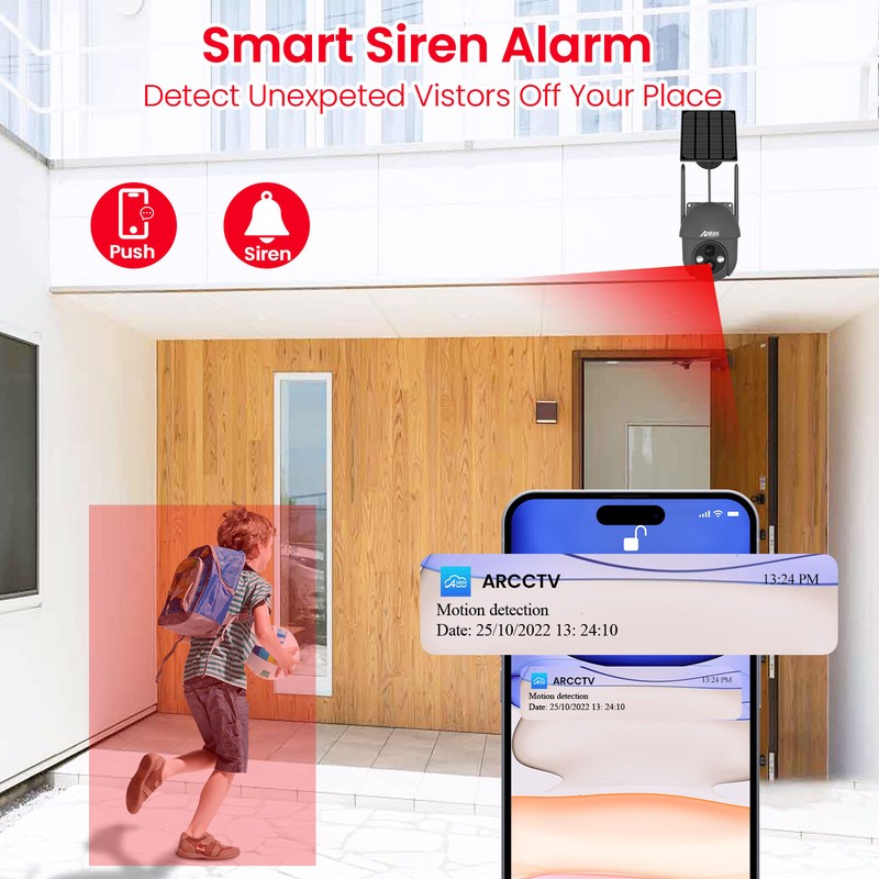 ANRAN Security Camera 3MP Solar Battery 360° PTZ Wireless Wifi CCTV Outdoor gallery